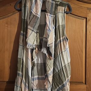 Maurices Pastel Plaid Vest